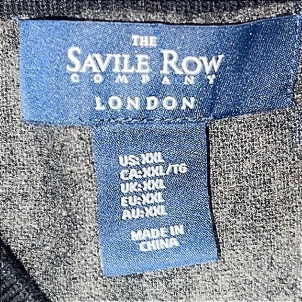 The‎ Savile Row Company London Sweater Men's XXL Black 100% Cotton V-Neck EUC